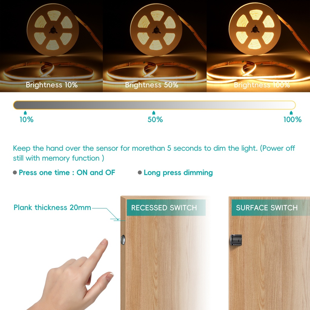 3M 3000K LED Strip Touch Dimmer
