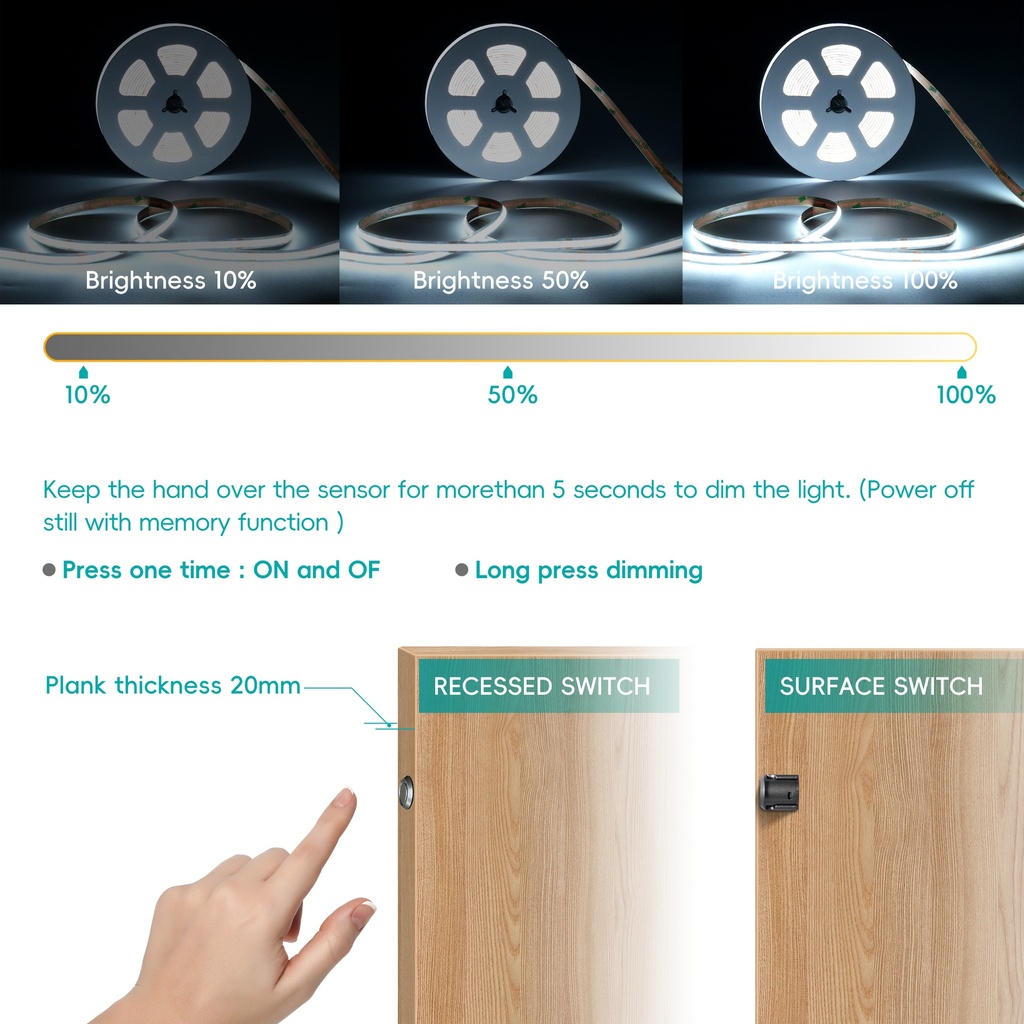 3M 6000K LED Strip Touch Dimmer
