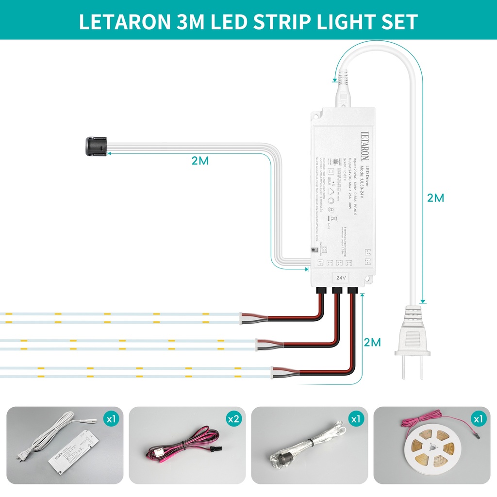 3M 6000K LED Strip Touch Dimmer