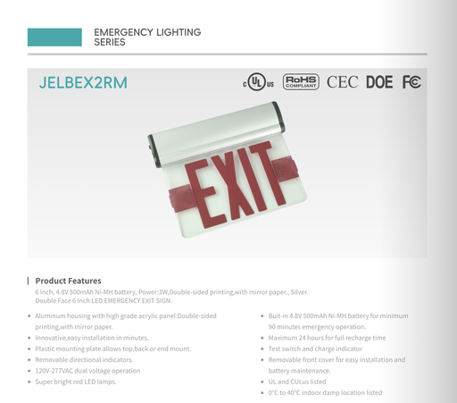 [JELBEX2RM] LED Exit Sign